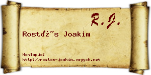 Rostás Joakim névjegykártya
